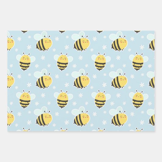 Chubby Bumblebee papierset voor het verpakken van  Inpakpapier Vel (Voorkant)