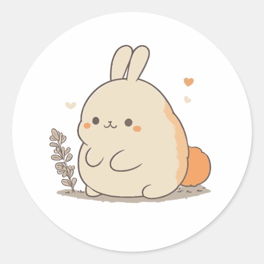 Chubby Bunny Ronde Sticker (Voorkant)