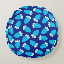 Chubby Carrots Blue Rond Kussen