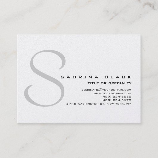 Chubby Carte de visite de monogramme gris tendance (Devant)