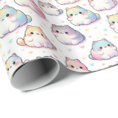 Chubby Cartoon Cat Collectie met harten Cadeaupapier (Rol Hoek)