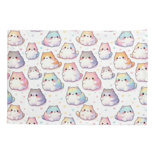 Chubby Cartoon Cats Kussensloop (Achterkant-Links)