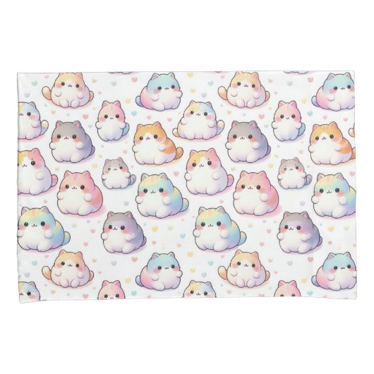 Chubby Cartoon Cats Kussensloop (Voorkant-Rechts)