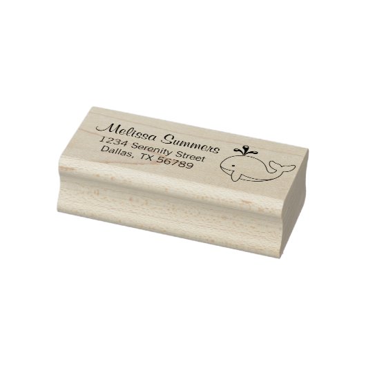 Chubby Cartoon Whale Adres Rubberstempel (Stempel)