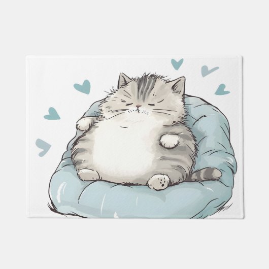 Chubby Cat Chill Vibes Deurmat (Voorkant)