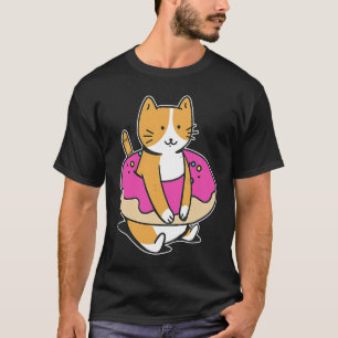Chubby Cat Donut Sweet Pastry Zwemmen Float Sport T-shirt