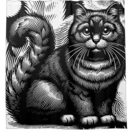 Chubby Cat Douchegordijn