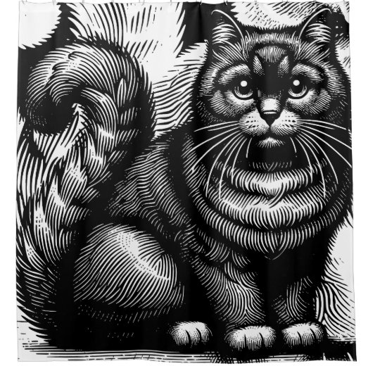 Chubby Cat Douchegordijn (Voorkant)