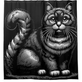 Chubby Cat Douchegordijn