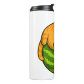 Chubby Cat op Watermelon Meme Shirt Thermosbeker (Gedraaid links)