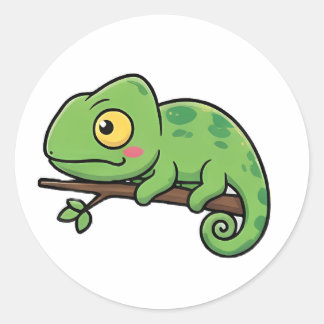 Chubby Chameleon Ronde Sticker