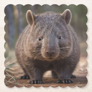 Chubby Charm: de Schattige Australische wombat Kartonnen Onderzetters