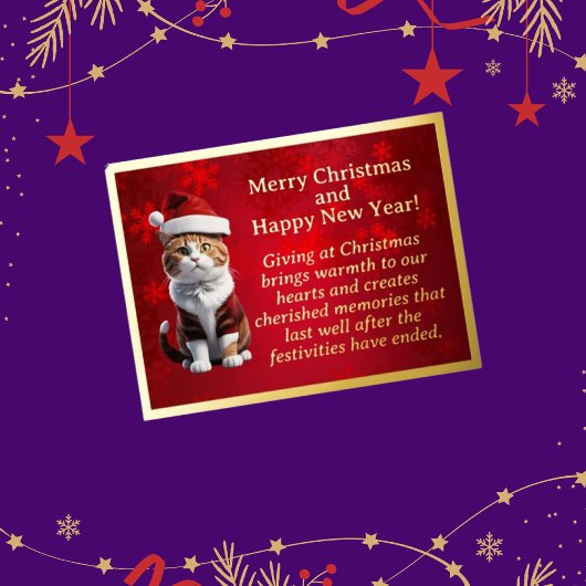 Chubby Chat à Santa Hat Carte postale