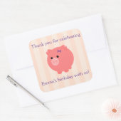 Chubby Cochon avec Stickers Stripes PInk (Enveloppe)