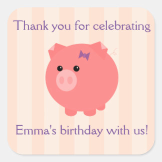 Chubby Cochon avec Stickers Stripes PInk