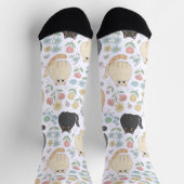 Chubby Cute Cats and Pastel Flowers Pattern Socks Sokken (Top)
