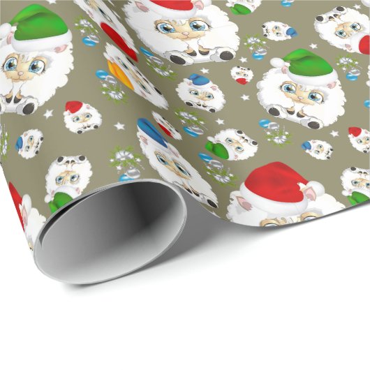 Chubby Cute Kerstmis Wrapping Paper Cadeaupapier (Rol Hoek)