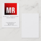 Chubby élégant Monogramme Blanc Carte de visite ro (Devant / Derrière)