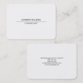 Chubby Elegant Professional Plain Simple White Visitekaartje (Voorkant / Achterkant)