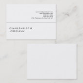 Chubby Elegant White Carte de visite professionnel (Devant / Derrière)