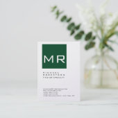 Chubby Forest Green Monogram Visitekaartje (Staand voorkant)