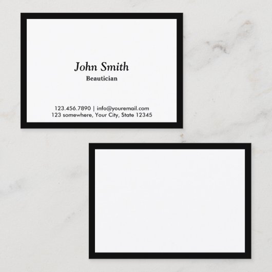 Chubby frontière noire Carte de visite de beauté (Devant / Derrière)
