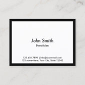 Chubby frontière noire Carte de visite de beauté (Devant)