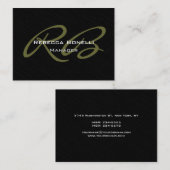 Chubby Gray Black Pattern Monogram Visitekaartje (Voorkant / Achterkant)