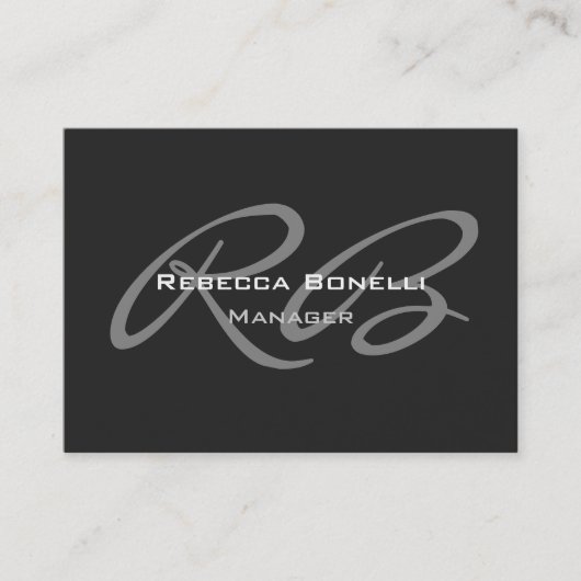 Chubby Gray Monogram Visitekaartje (Voorkant)