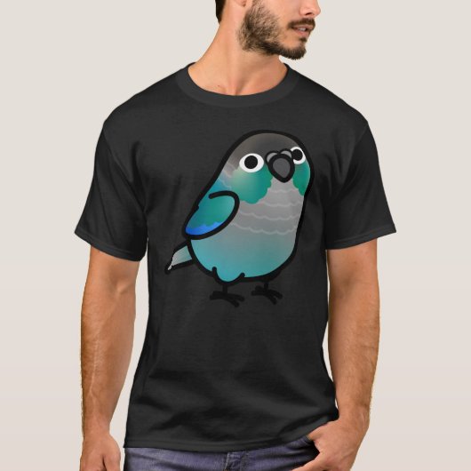 Chubby Green Cheek Conure Turquoise T-shirt (Voorkant)