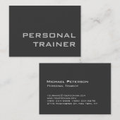 Chubby Grey Fitness Trainer Carte de visite modern (Devant / Derrière)