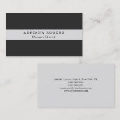 Chubby Grey Gestreepte Professionele Minimalist Visitekaartje (Voorkant / Achterkant)