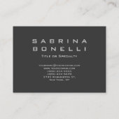 Chubby Grey Moderne Monogramme Carte de visite (Dos)