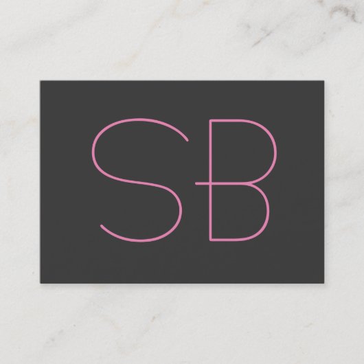 Chubby Grey Moderne Monogramme Carte de visite (Devant)