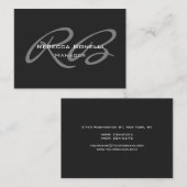 Chubby Grey Monogram Carte de visite (Devant / Derrière)