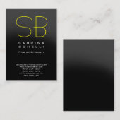 Chubby Gris Jaune Monogramme Carte de visite (Devant / Derrière)