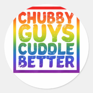 Chubby Guys Knuffelen Beter - Gay Beer Ronde Sticker