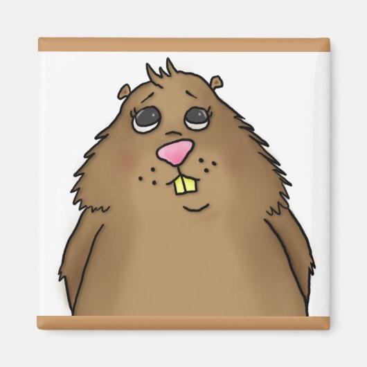 Chubby Hamster Magnet Magneet (Voorkant)