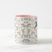 Chubby Happy UNICORNS Kawaii Cute cup mug (Centre)