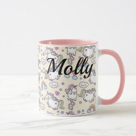 Chubby Happy UNICORNS Kawaii Cute cup mug (Droite)