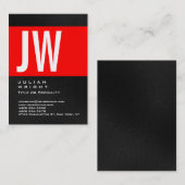 Chubby Huge Red Striped Monogram Grey Visitekaartje (Voorkant / Achterkant)