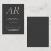 Chubby Italic Gray Monogram Visitekaartje (Voorkant / Achterkant)