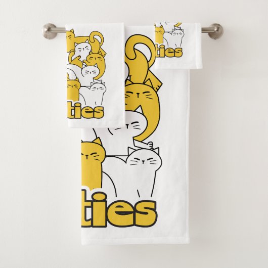 Chubby Katten Design - Schattige kattenkunst Bad Handdoek (Insitu)