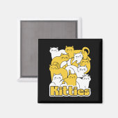 Chubby Katten Design - Schattige kattenkunst Magneet (Voorkant / Achterkant)