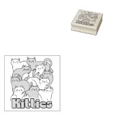 Chubby Katten Design - Schattige kattenkunst Rubberstempel (Gestempeld)