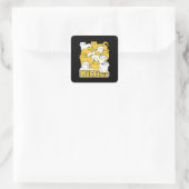 Chubby Katten Design - Schattige kattenkunst Vierkante Sticker (Tas)