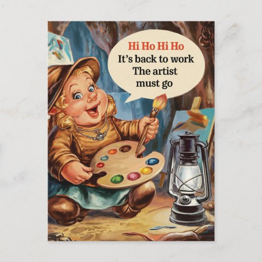 Chubby-kunstenaar Dwarf zingt zichzelf weer aan he Briefkaart (Voorkant)