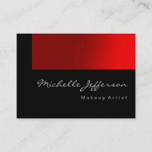 Chubby Makeup Artist Script Red Grey Visitekaartje