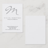 Chubby Modern Gray Monogram White Visitekaartje (Voorkant / Achterkant)