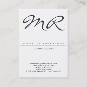 Chubby Modern Monogram Cosmetoloog Visitekaartje